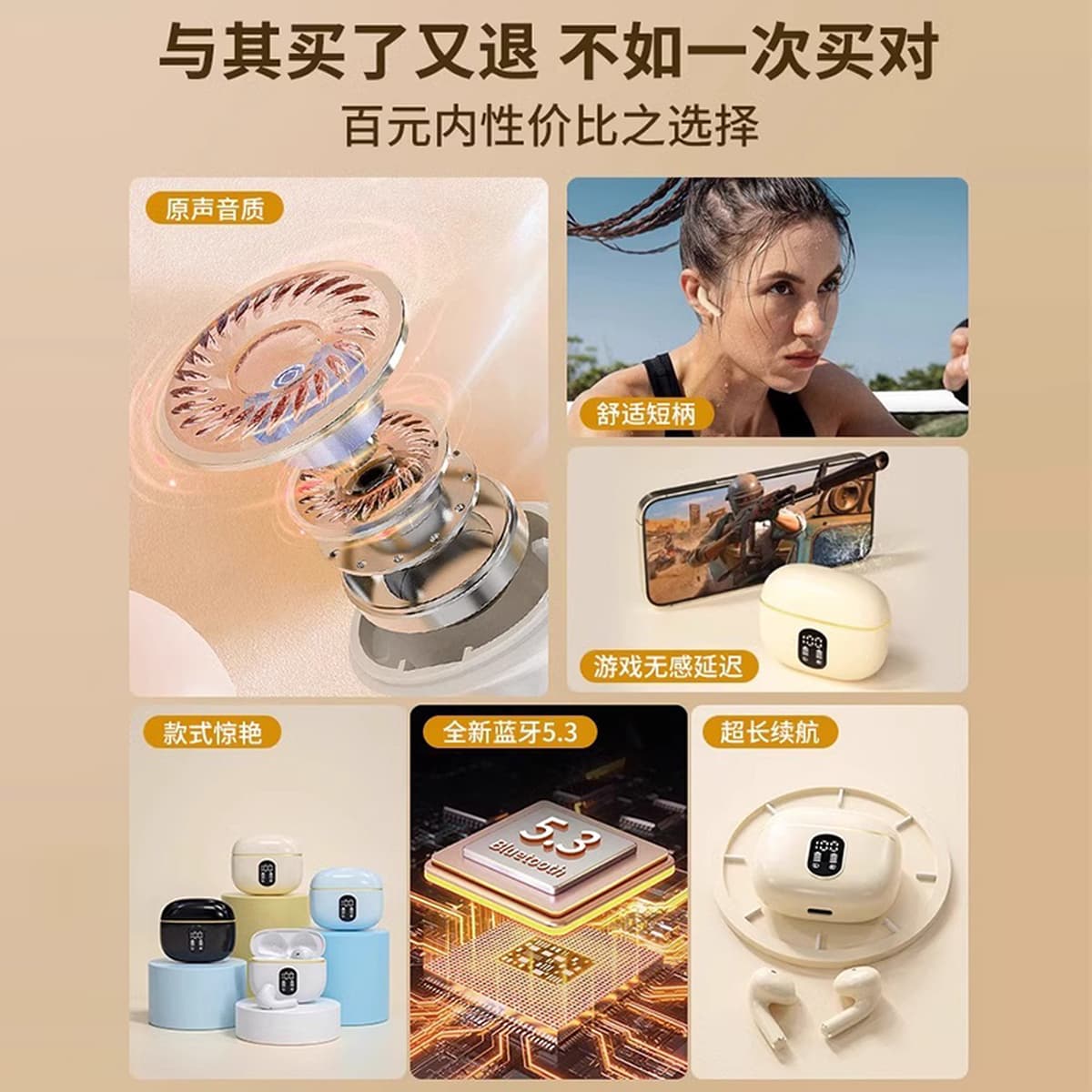 Bluetooth-гарнитура 2025, новая умная беспроводная гарнитура с шумоподавлением, высококачественная внутриканальная...