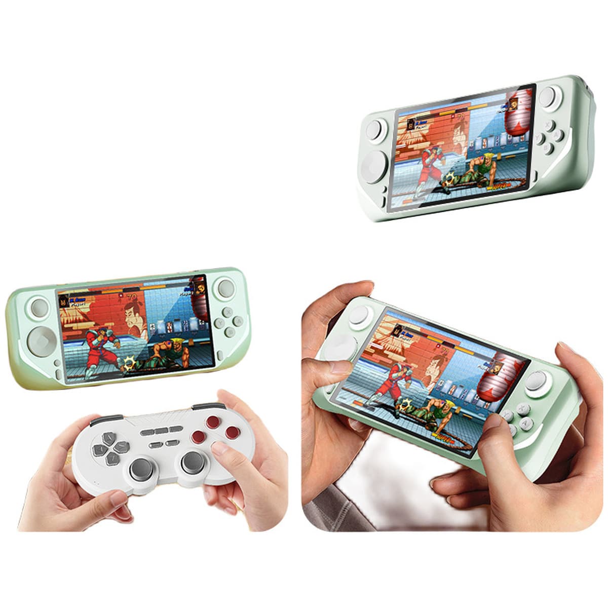 Пятно E6 портативный 5-дюймовый экран IPS HD карманный игровой автомат Android аркада PSP для двух игроков N64/PS1