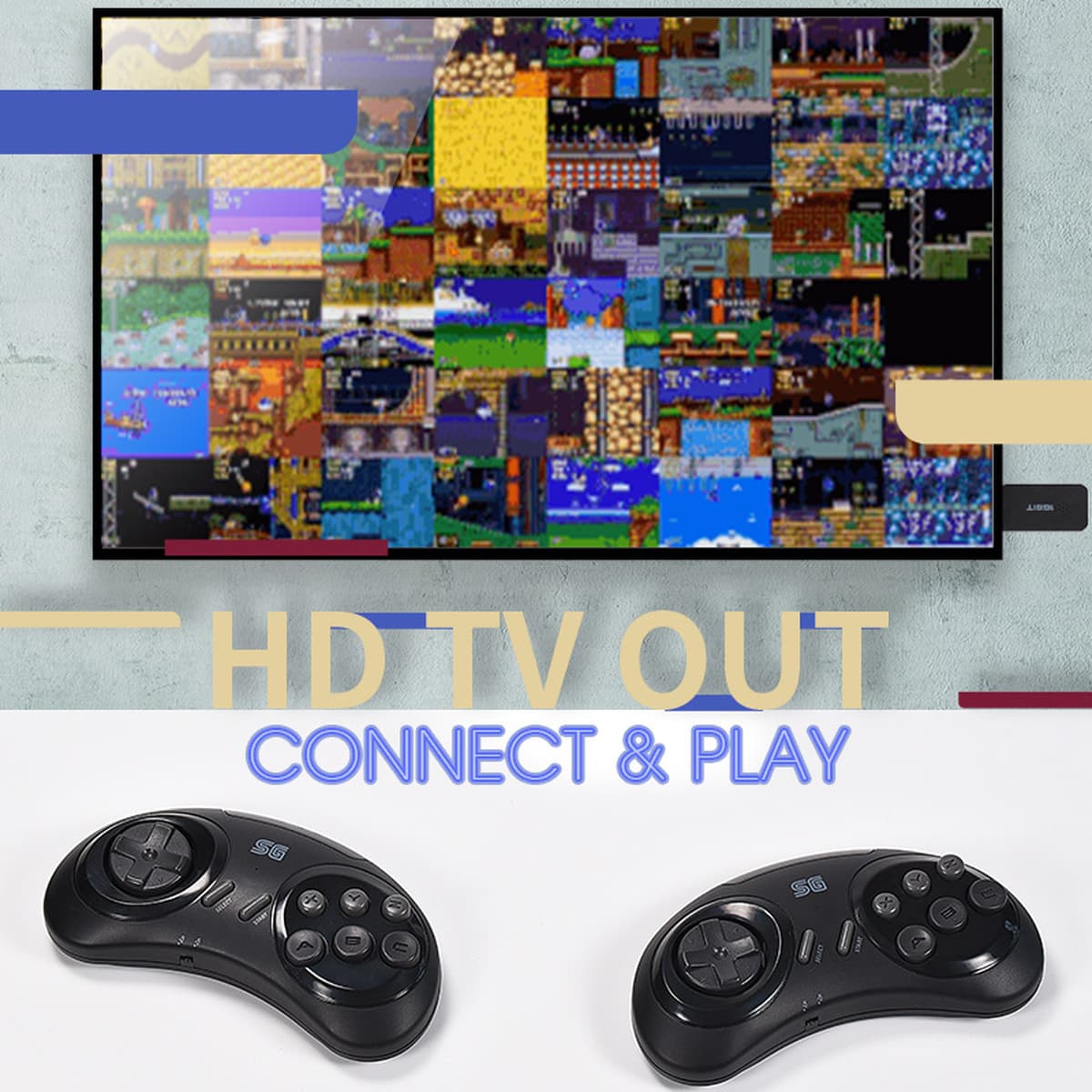 16 бит классический ретро MD Sega игровой автомат домашний HDMI HD TV игровой автомат беспроводной двойной игровой автомат