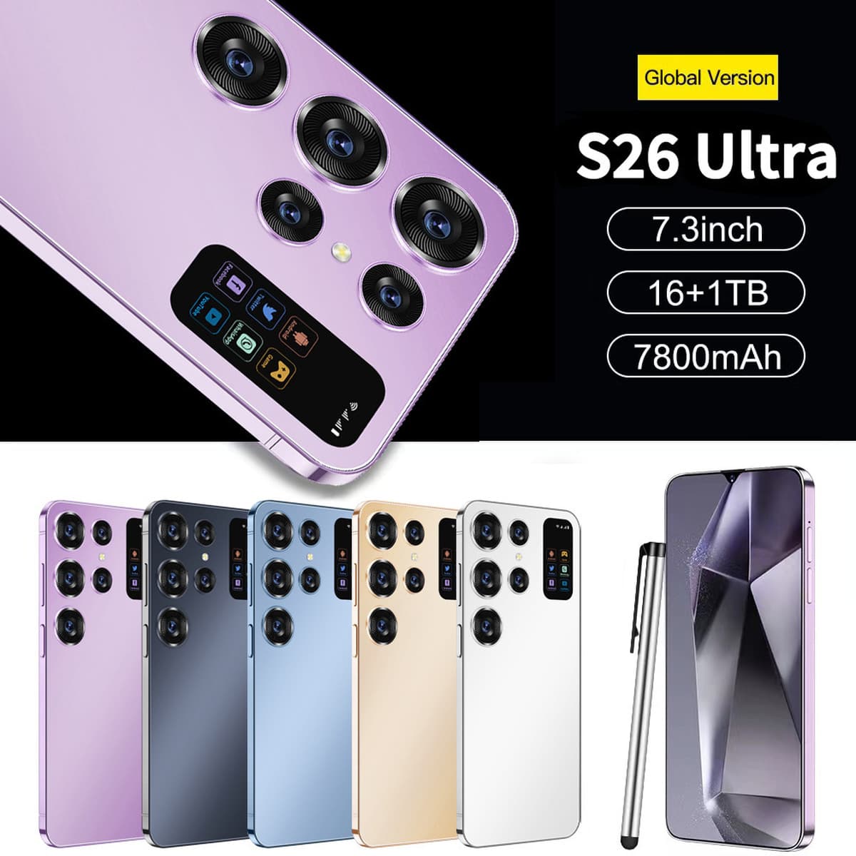 TK новый транскордонный смартфон 1 + 16, 7.3inch большой экран S26 Ultra Shopee OZON, горячая модель, прямая продажа с...