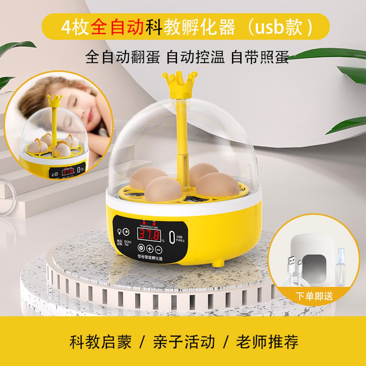 Инкубатор для яиц, научно-образовательный, для внешней торговли, малый, детский, умный, полностью автоматический