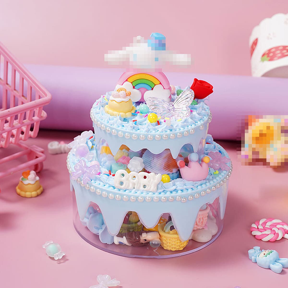 Детский diy крем-клей торт коробка для хранения креативные настольные украшения для детей родитель-ребенок ручной работы...