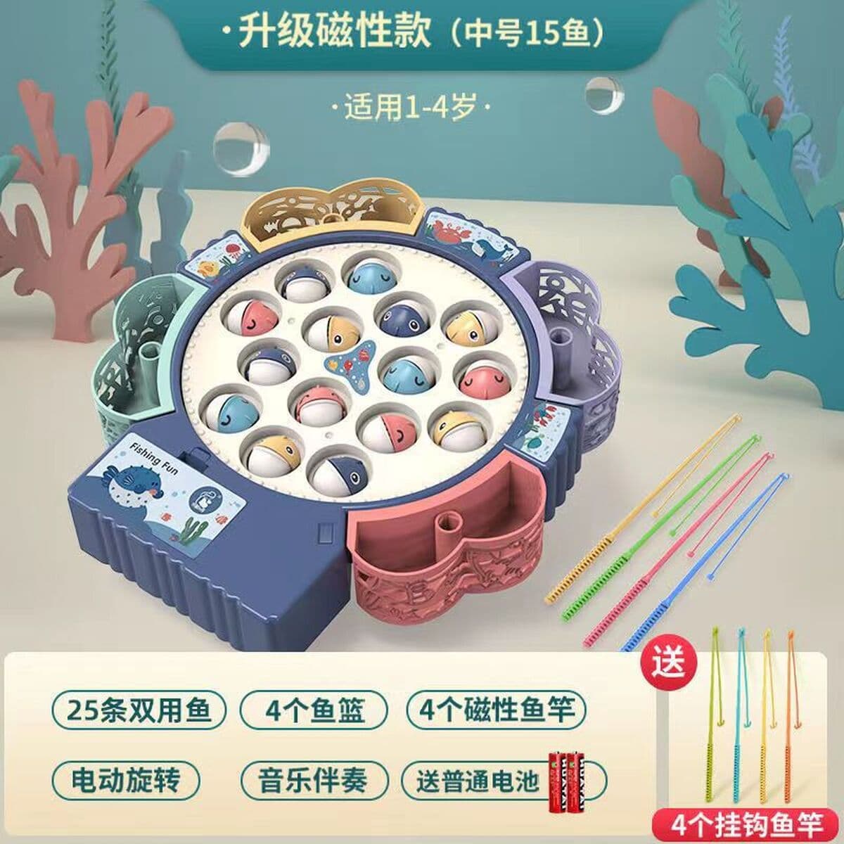 Детская электрическая вращающаяся Магнитная игрушка для рыбалки, развивающая раннее образование, многофункциональная...