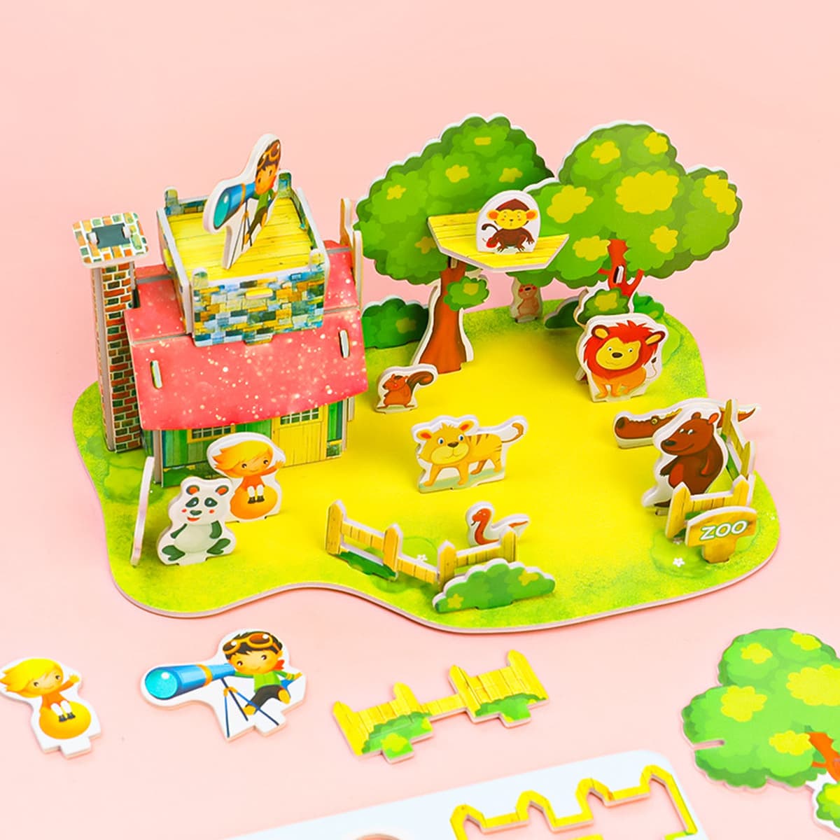 Креативный мультфильм 3D трехмерный пазл-карта Детский развивающий подарок для раннего образования DIY модель ручной работы...