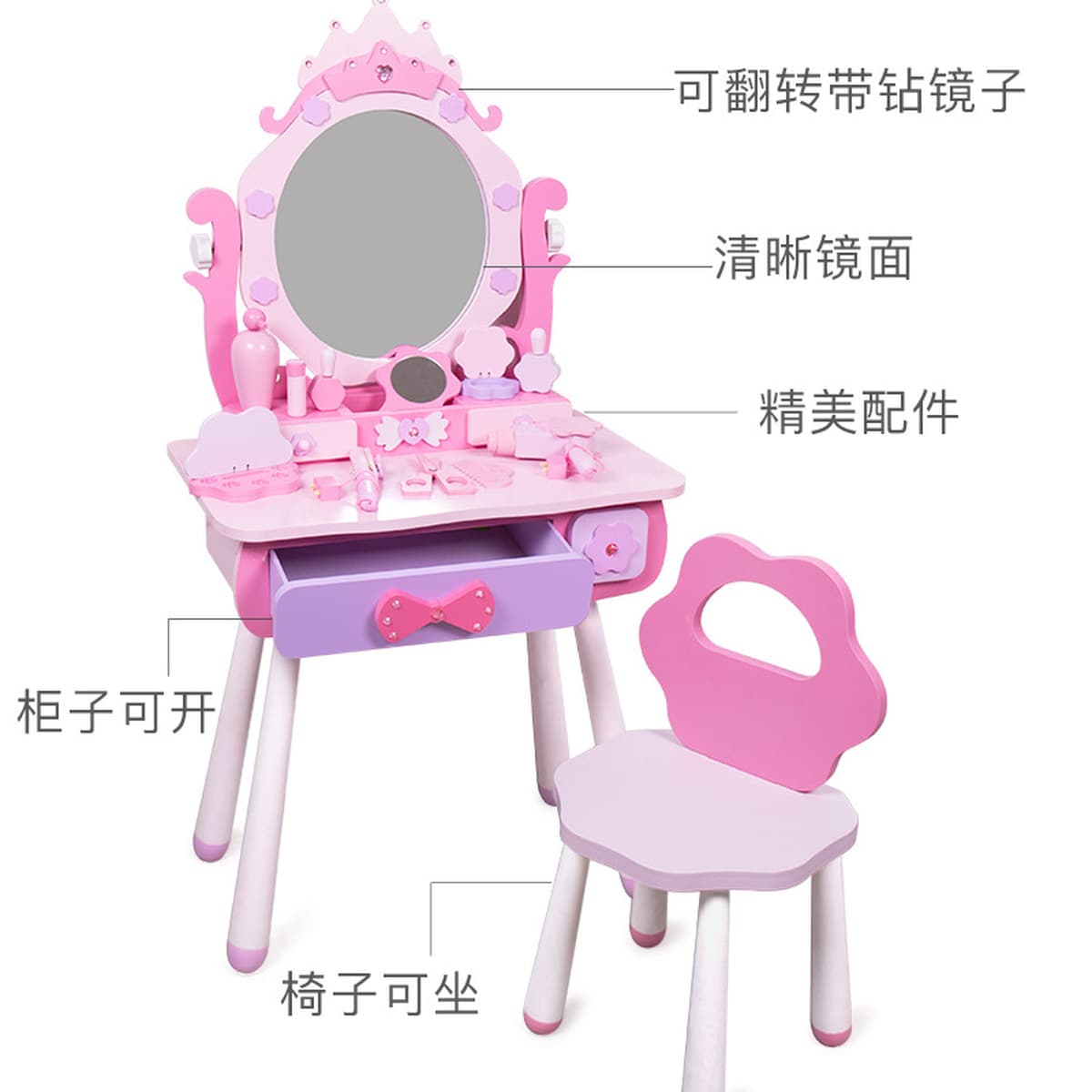 Детский туалетный столик косметичка для девочек От 3 до 9 лет 6 игрушек 7 девочек подарок на день рождения игровой домик...