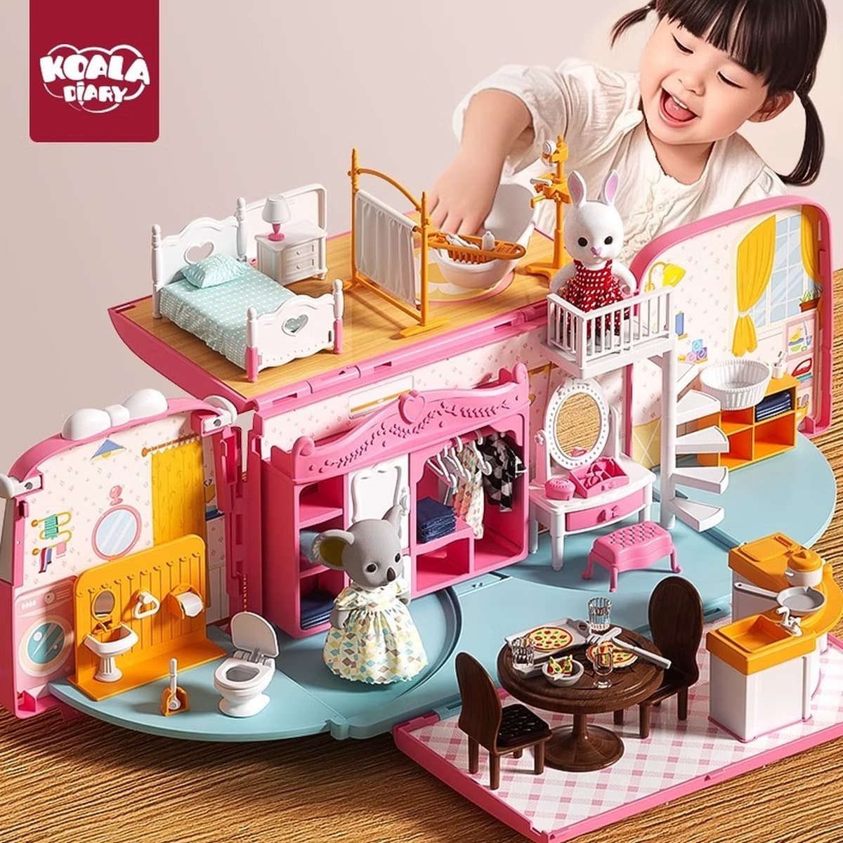 Дневник коалы для хранения деформированный RV автобус школьный автобус кукольный дом DIY детские игрушки для девочек через...