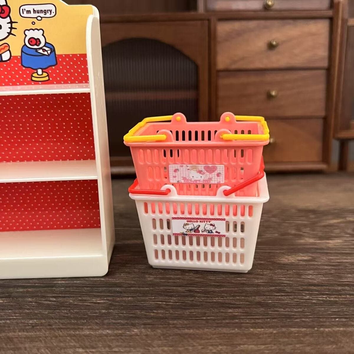 Микроминиатюрный кукольный домик мини-супермаркет корзина для покупок kt хранения корзины для домашних игрушек