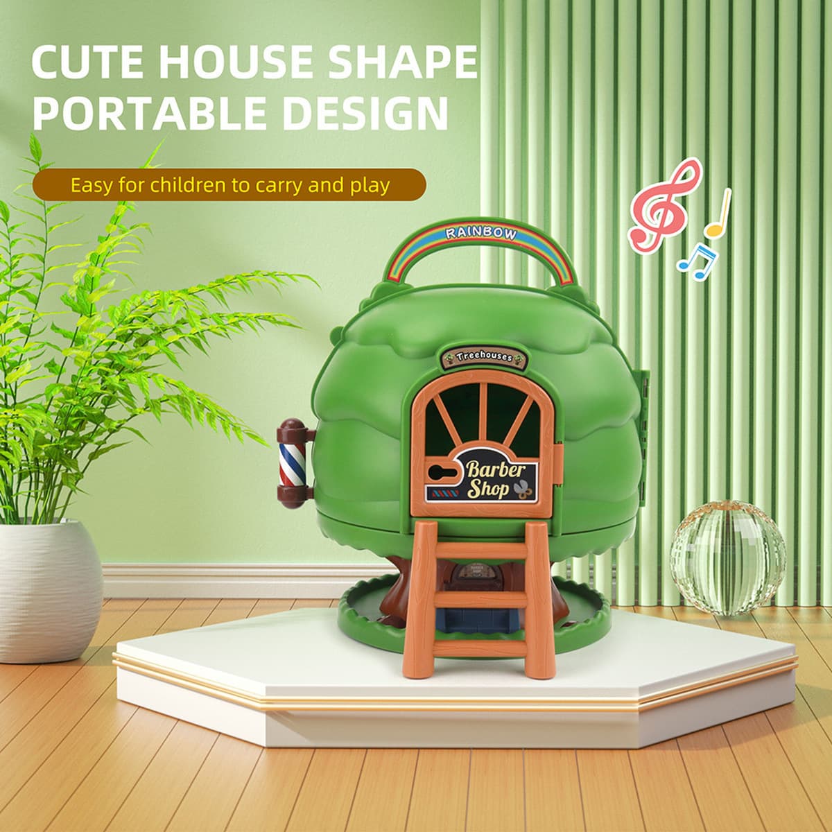 Детский игровой домик-трансформер с функцией хранения, звуковыми и световыми эффектами, парикмахерская, переносной домик на...