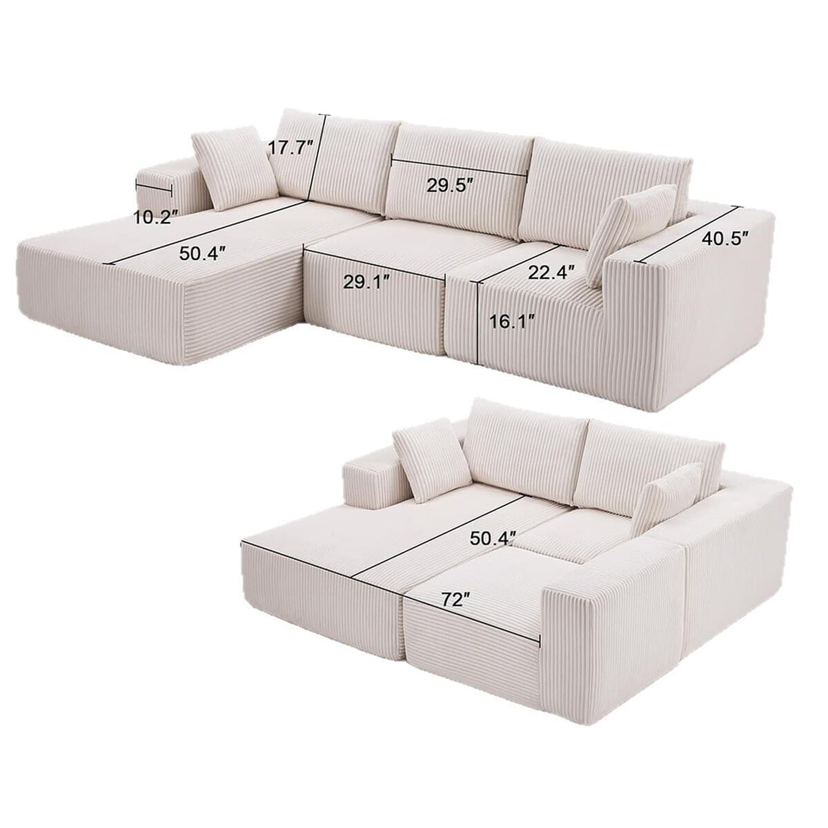 Бескаркасный модульный диван-трансформер из сжатого поролона для гостиной, большой размер, для трансграничной торговли