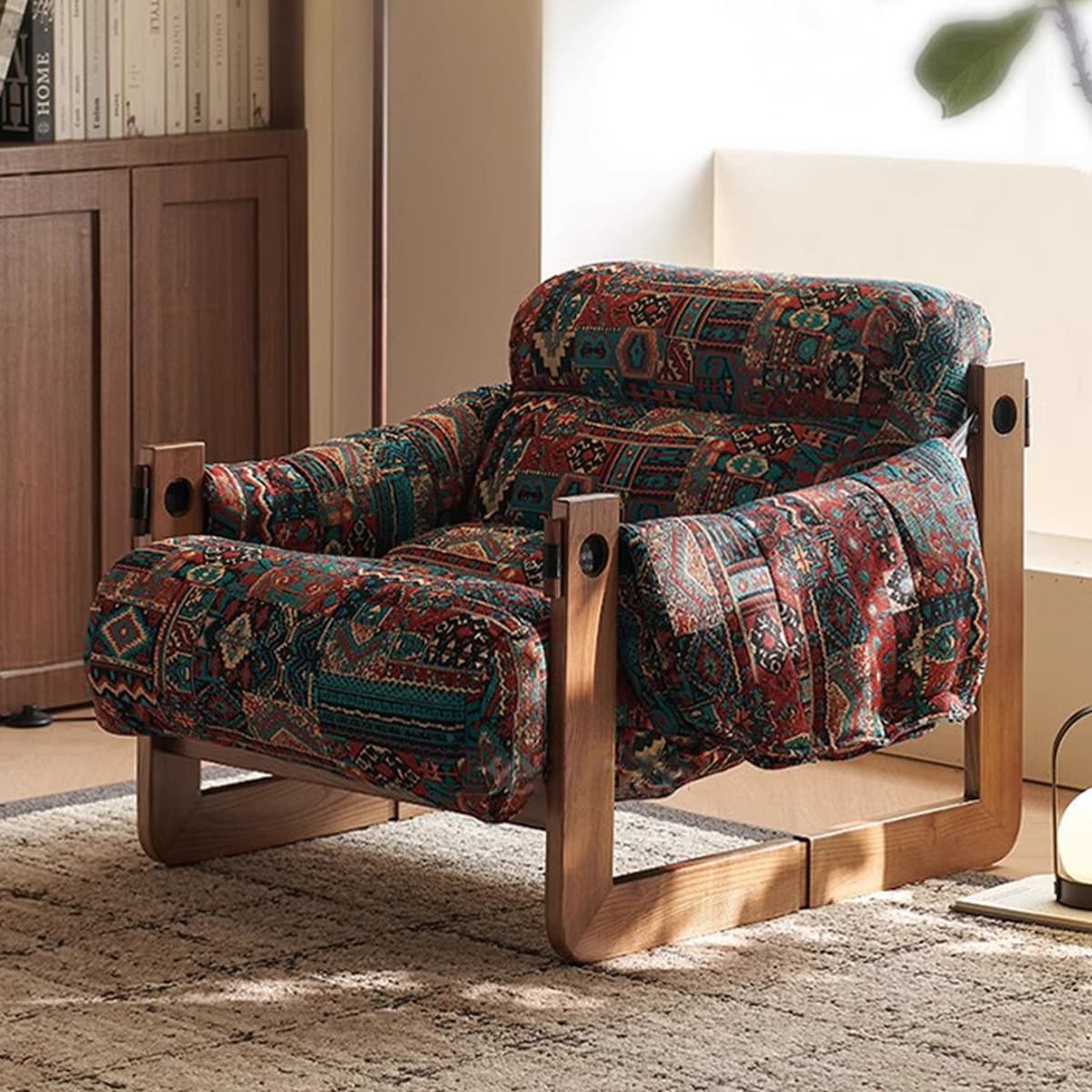 Одиночный диван в средневековом стиле, кресло из джерси, ретро-дизайнерская ткань, массив дерева, гостиная, диван для...