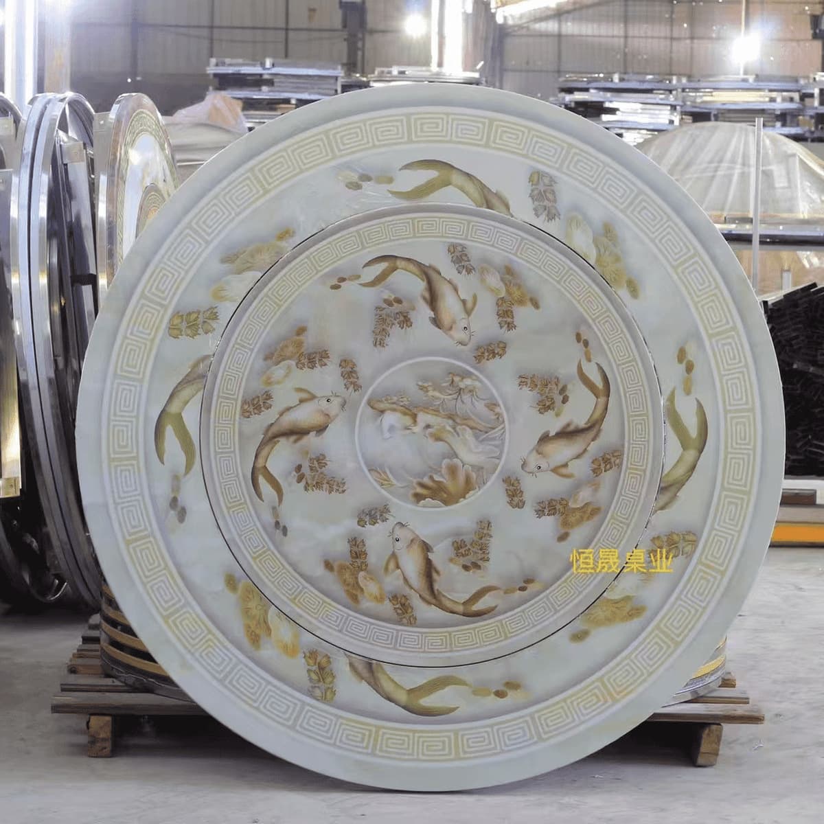 Полноцветный встроенный вращающийся круглый стол из нержавеющей стали для дома и гостиной, простой встраиваемый обеденный...