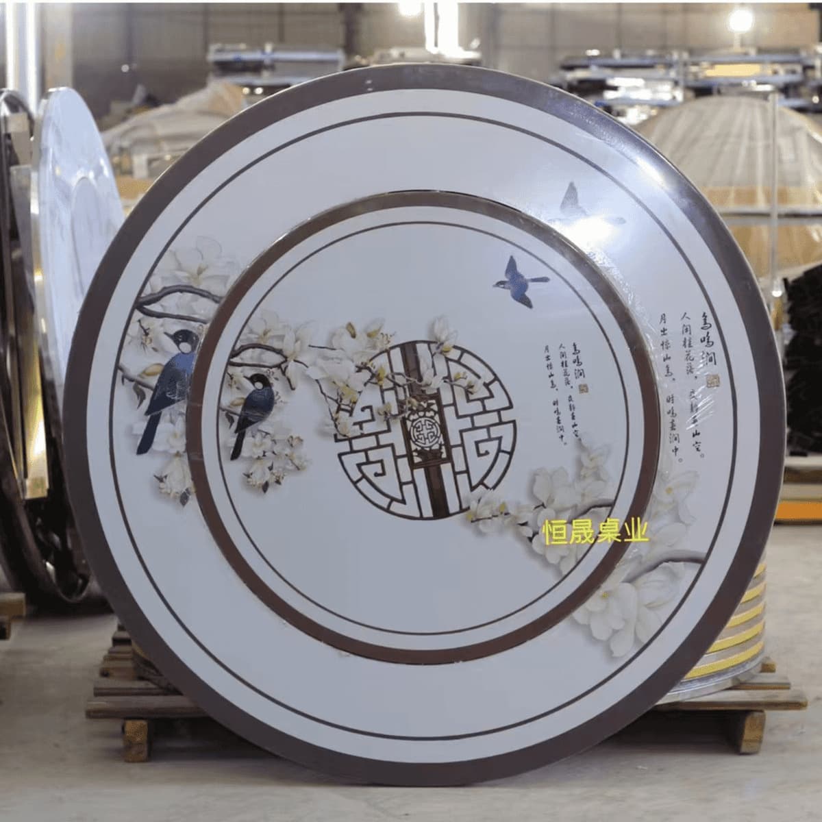 Полноцветный встроенный вращающийся круглый стол из нержавеющей стали для дома и гостиной, простой встраиваемый обеденный...