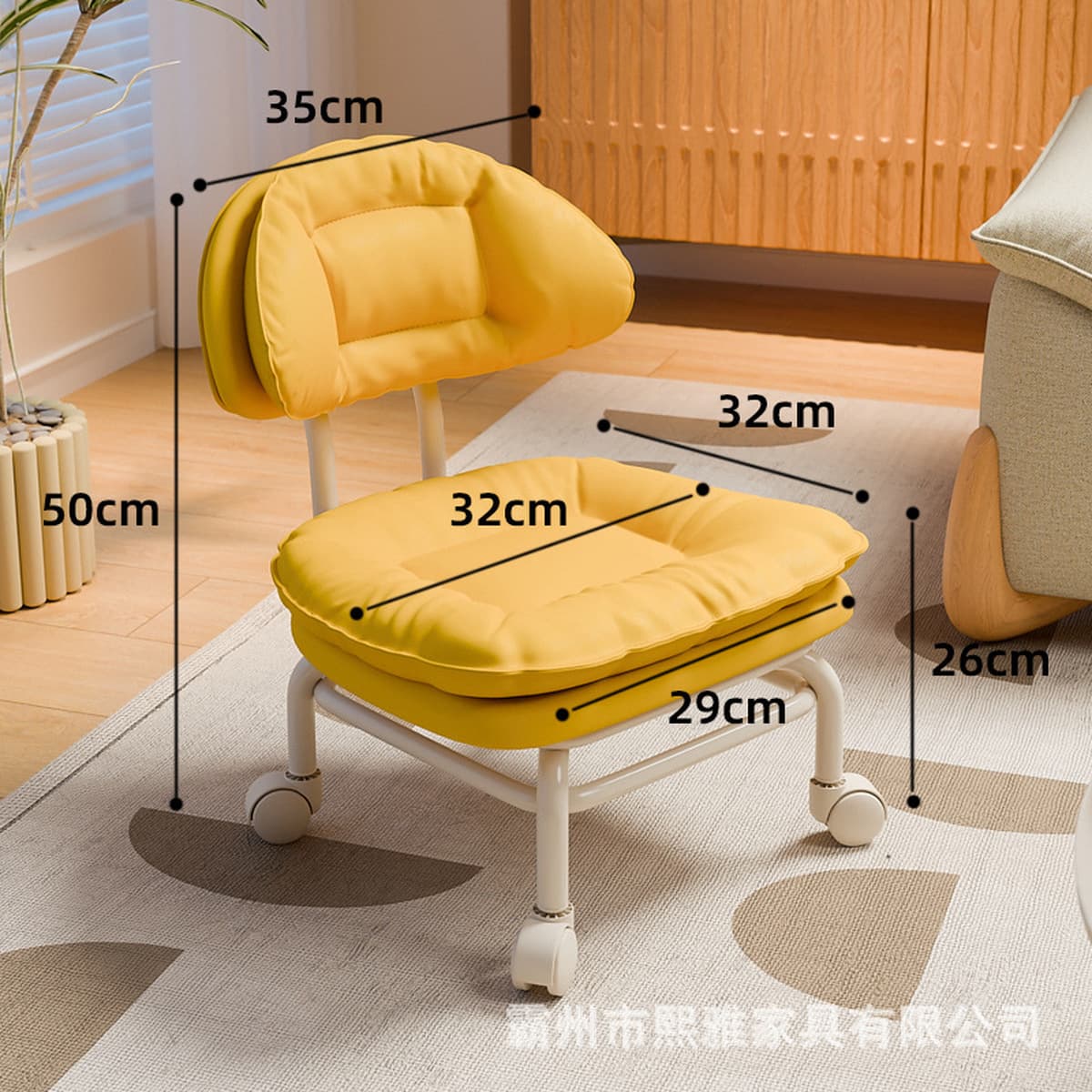 Поворотный маленький табурет на колесиках, низкий табурет, модное кресло для ленивых с спинкой, бытовой инструмент для ухода...