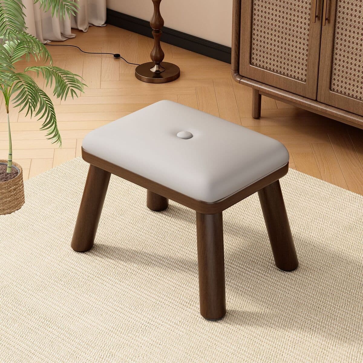 Деревянный маленький табурет для домашнего использования, низкий табурет для гостиной, журнальный столик, диванный табурет,...