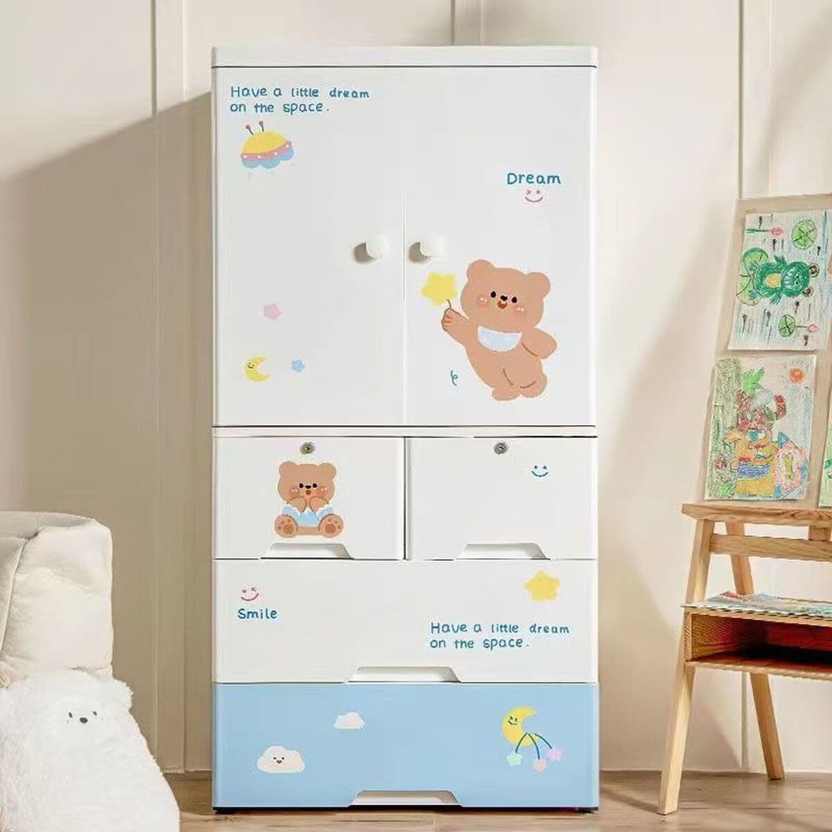 Спальня детская двойная дверь одежда одеяло шкаф для хранения ящика ящик для детских принадлежностей шкаф для хранения...