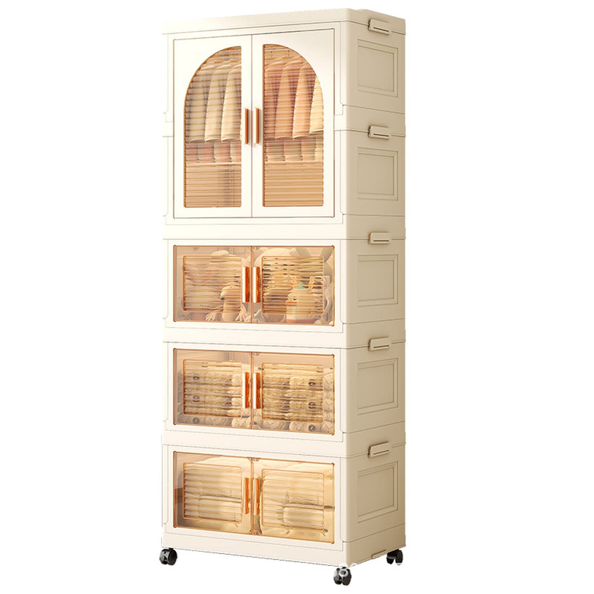 Шкаф для хранения без установки детский гардероб Простой пластиковый органайзер детская одежда закуски игрушки складной...