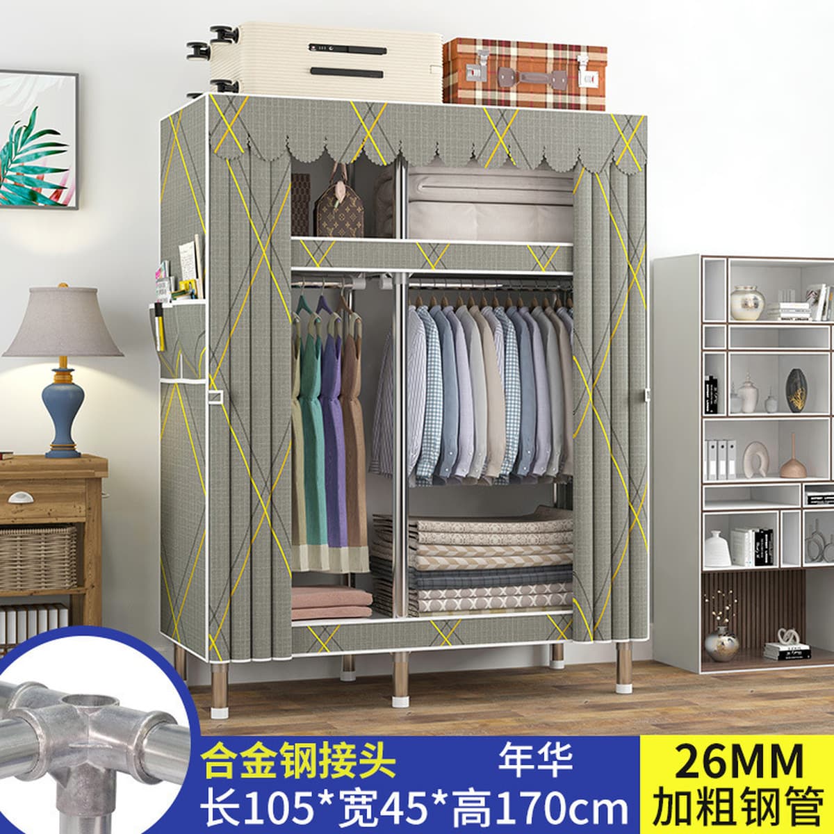 Современный простой толстый и усиленный гардероб Домашняя спальня простой тканый гардероб