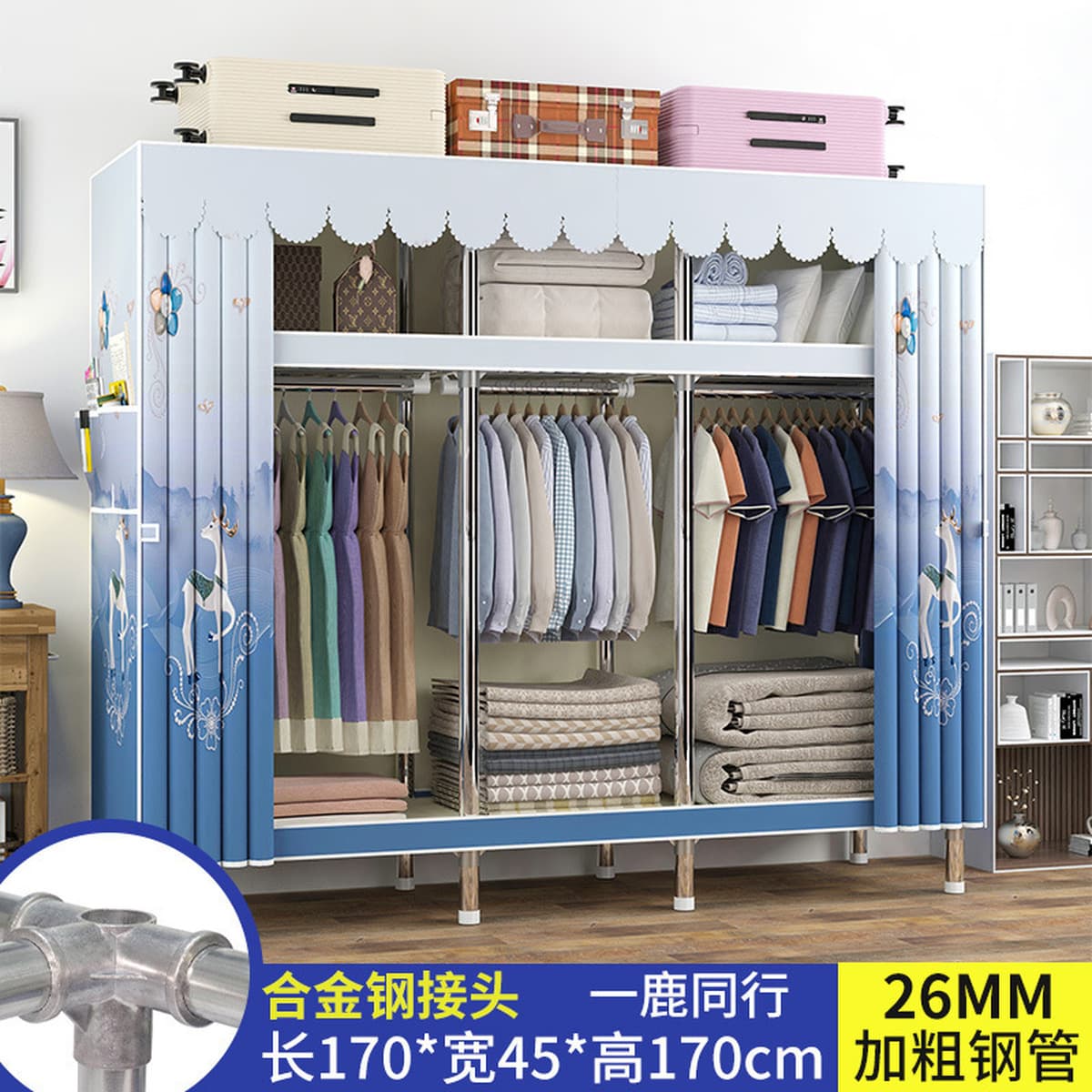 Современный простой толстый и усиленный гардероб Домашняя спальня простой тканый гардероб