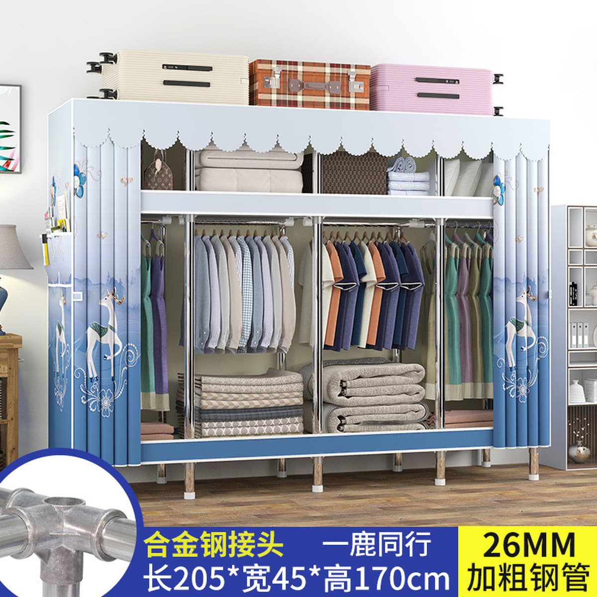 Современный простой толстый и усиленный гардероб Домашняя спальня простой тканый гардероб