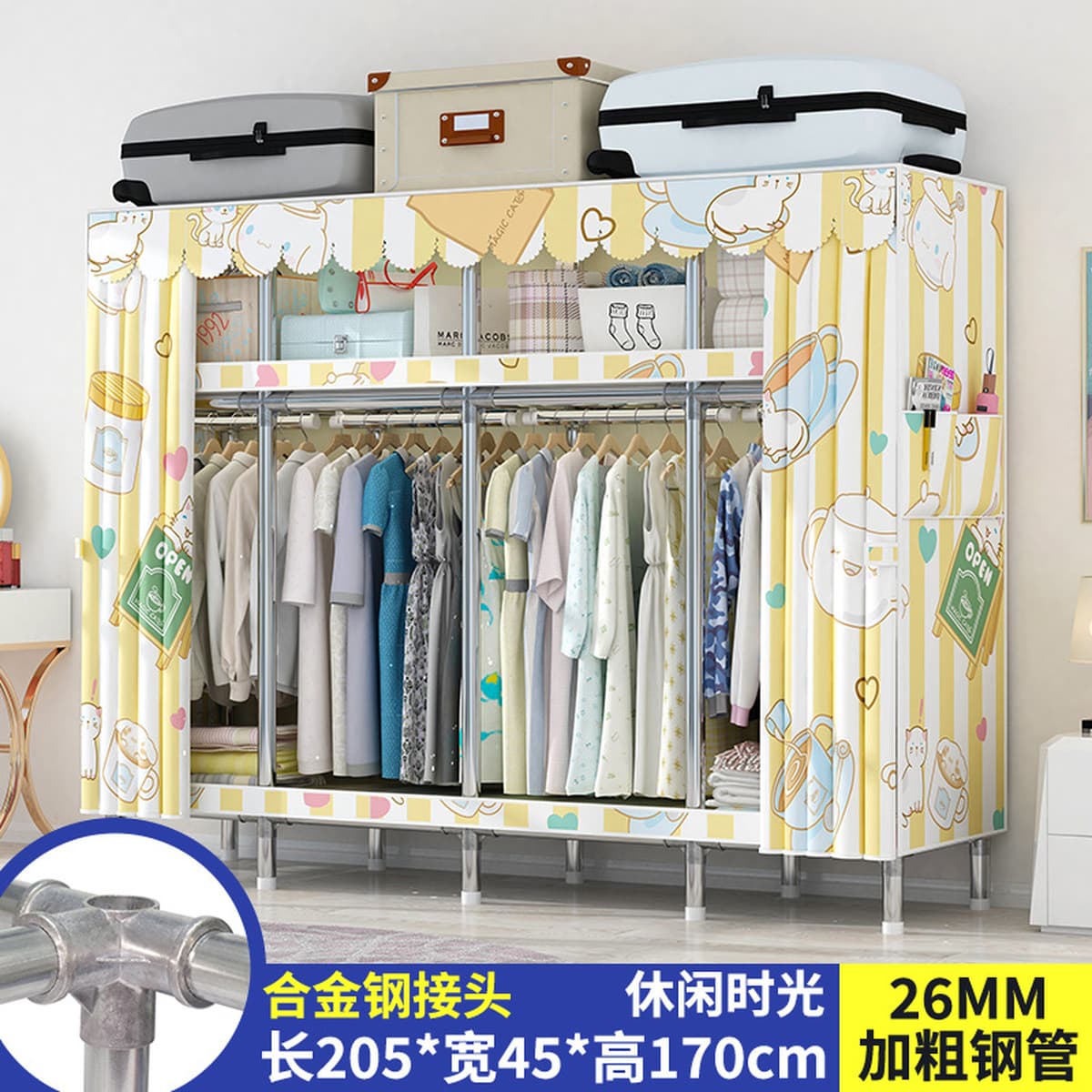 Современный простой толстый и усиленный гардероб Домашняя спальня простой тканый гардероб