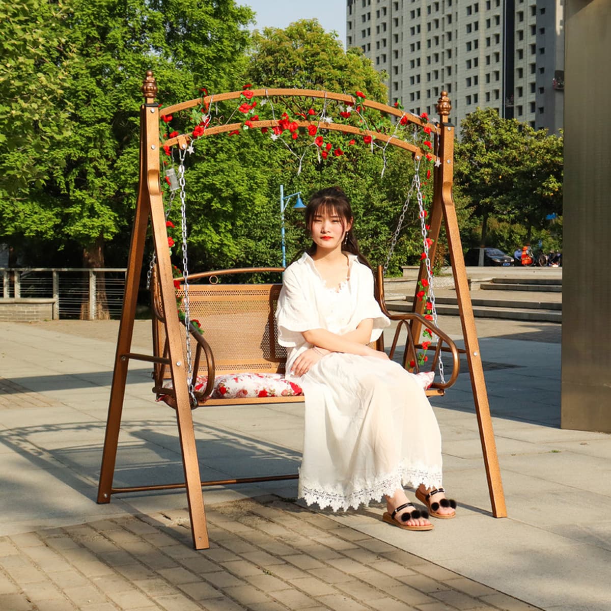 Двойной открытый качели кресло подвесной кресло подвесная корзина для детей открытый сад ленивый кресло-качалка синий стул...