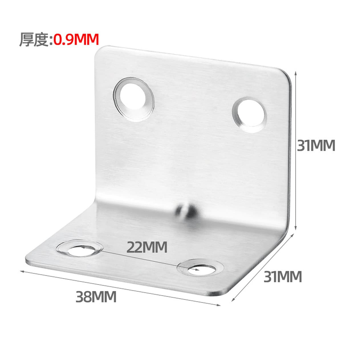 Угловой код из нержавеющей стали 90 градусов с прямоугольным кронштейном для мебели
