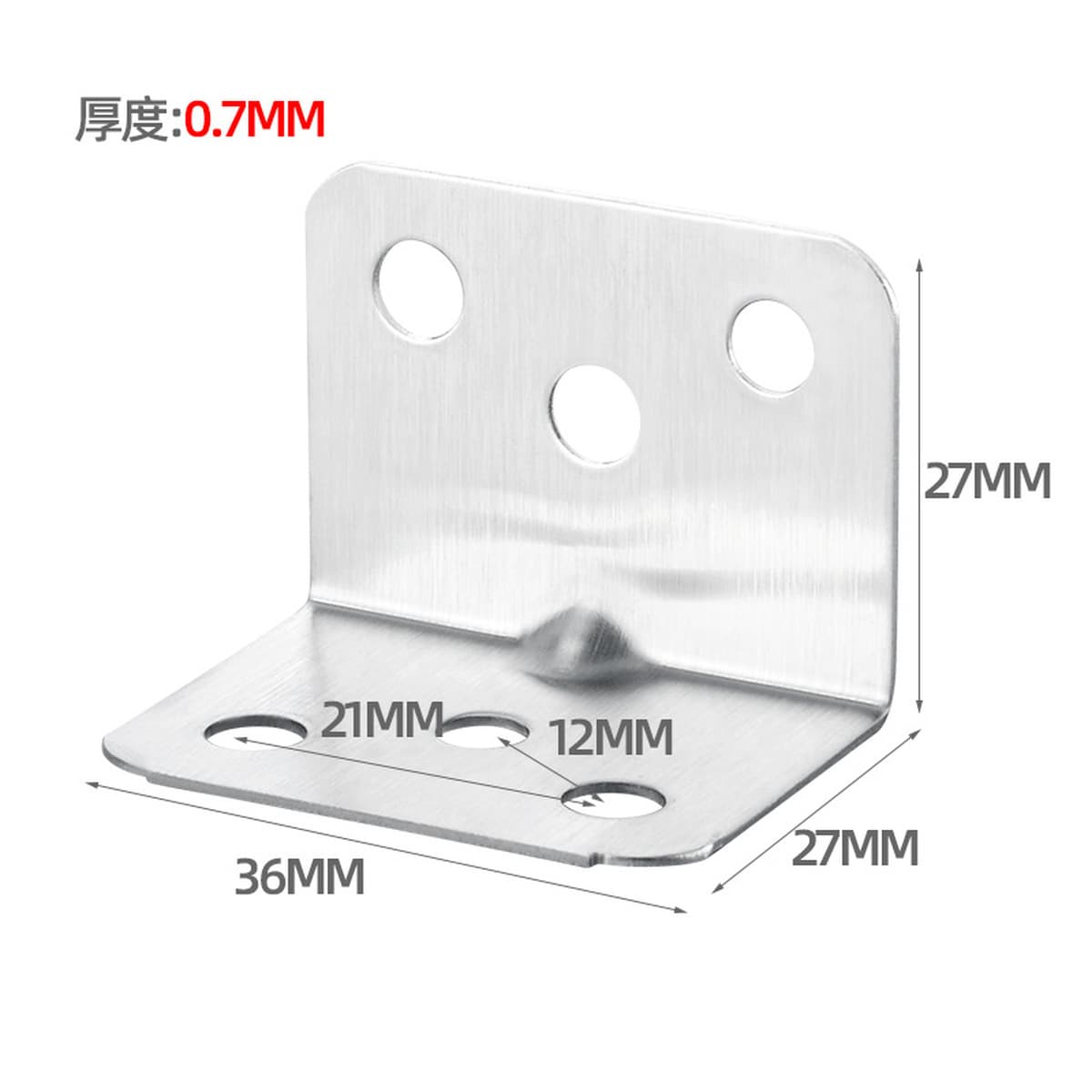 Угловой код из нержавеющей стали 90 градусов с прямоугольным кронштейном для мебели
