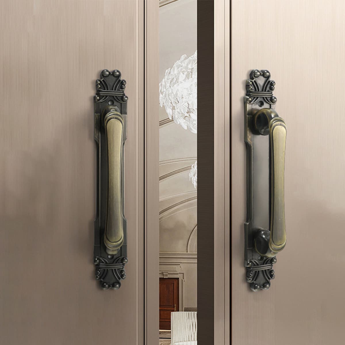 Легкая Роскошная Ретро Открытая деревянная дверная ручка Китайская Античная Медная цинковая сплав Открытая дверь Раздвижная...