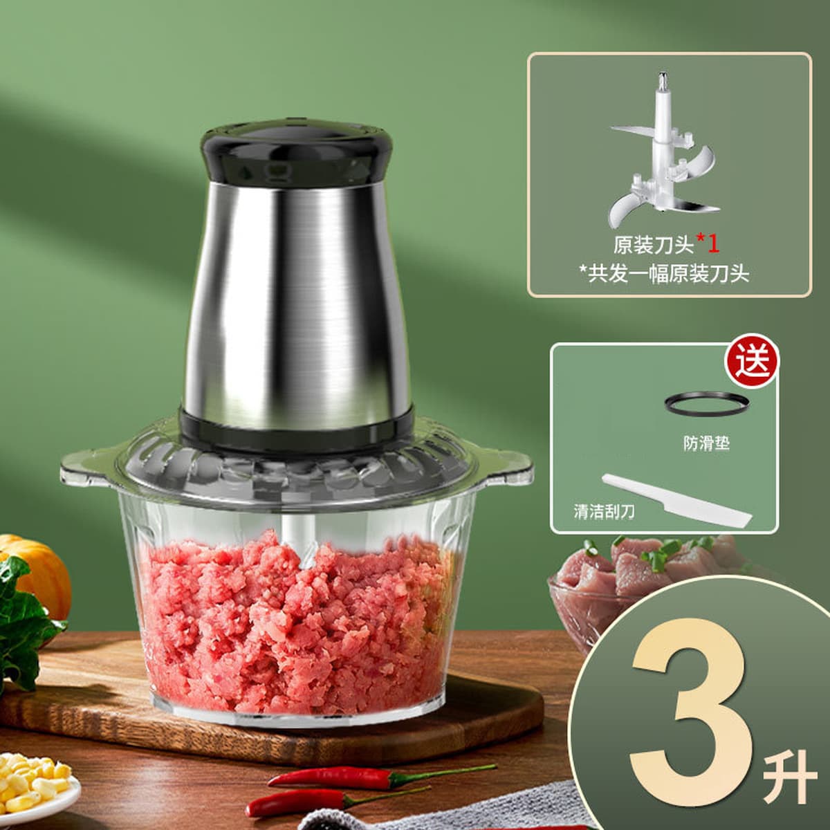 Трансграничная мясорубка из нержавеющей стали небольшой бытовой миксер пельмени с мясной начинкой большой емкости...