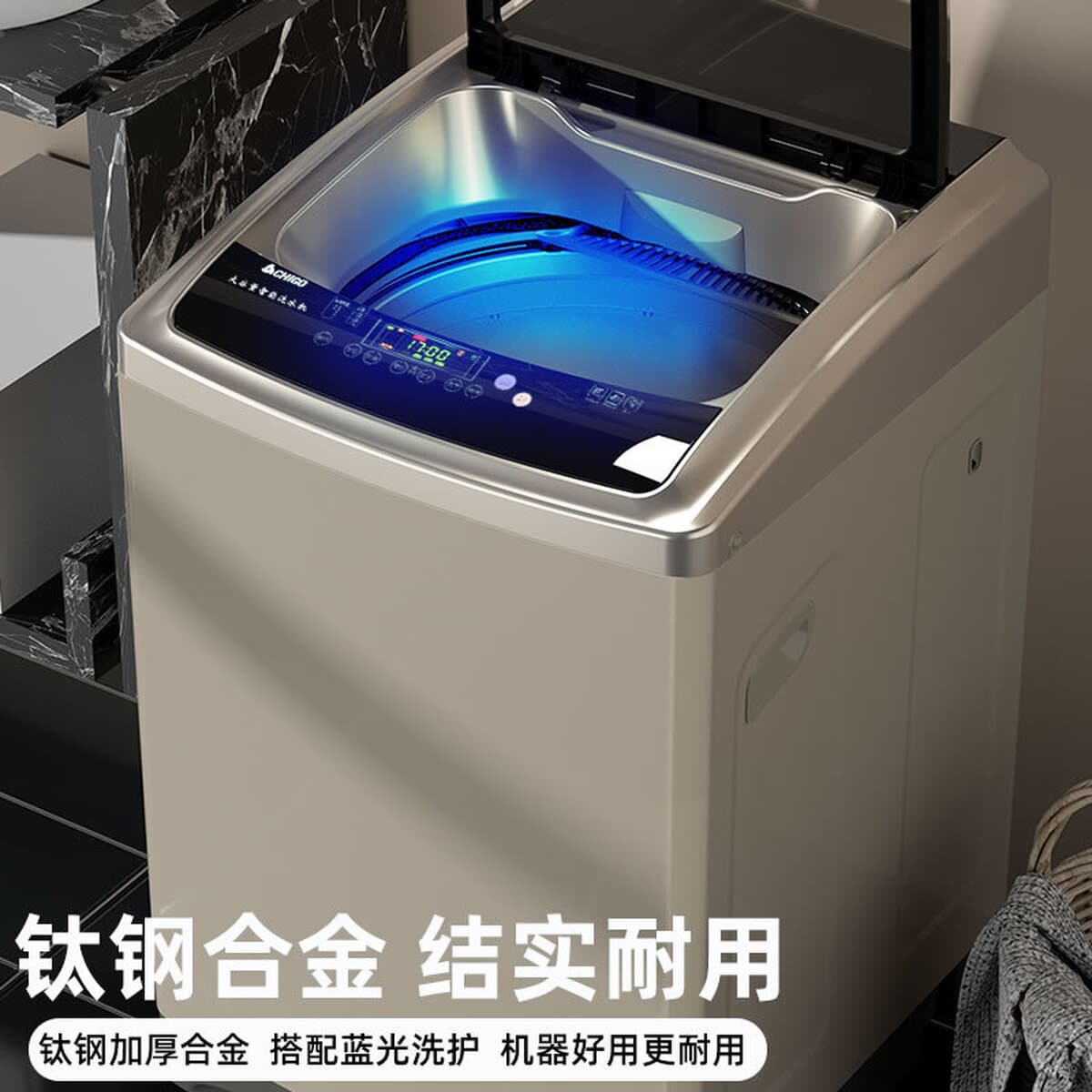 Стиральная машина Chigo 10/20 кг, полностью автоматическая бытовая, большая вместимость, 40/50/60 кг, для гостиниц и B&B,...