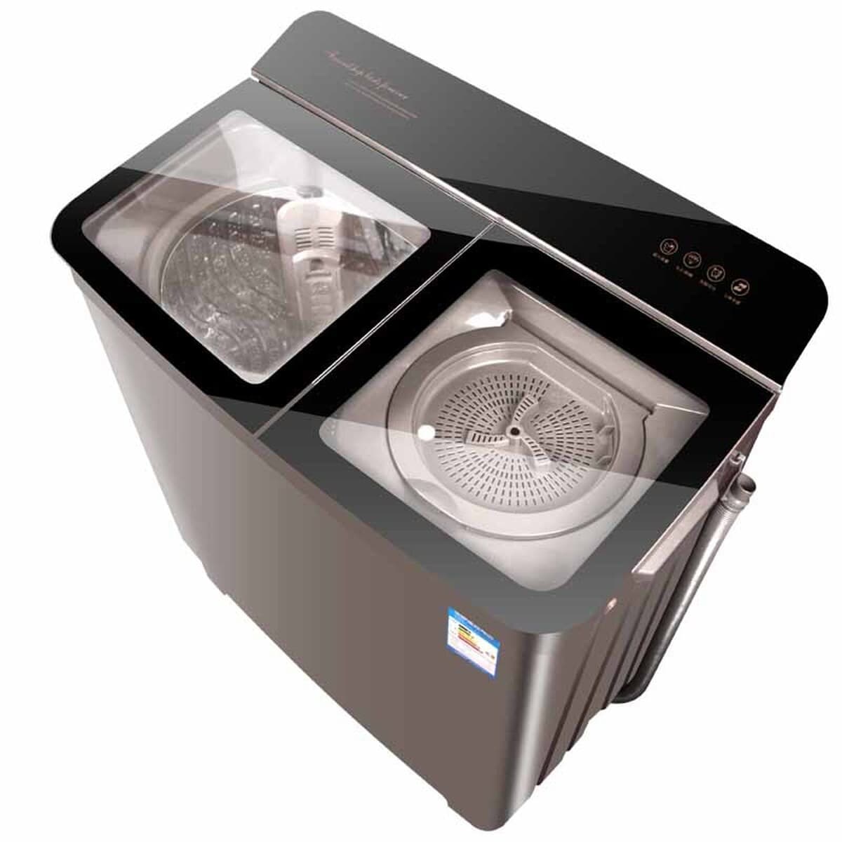 Полуавтоматическая стиральная машина 10/ 15kg бытовая с двумя ваннами из нержавеющей стали большой емкости старомодная...