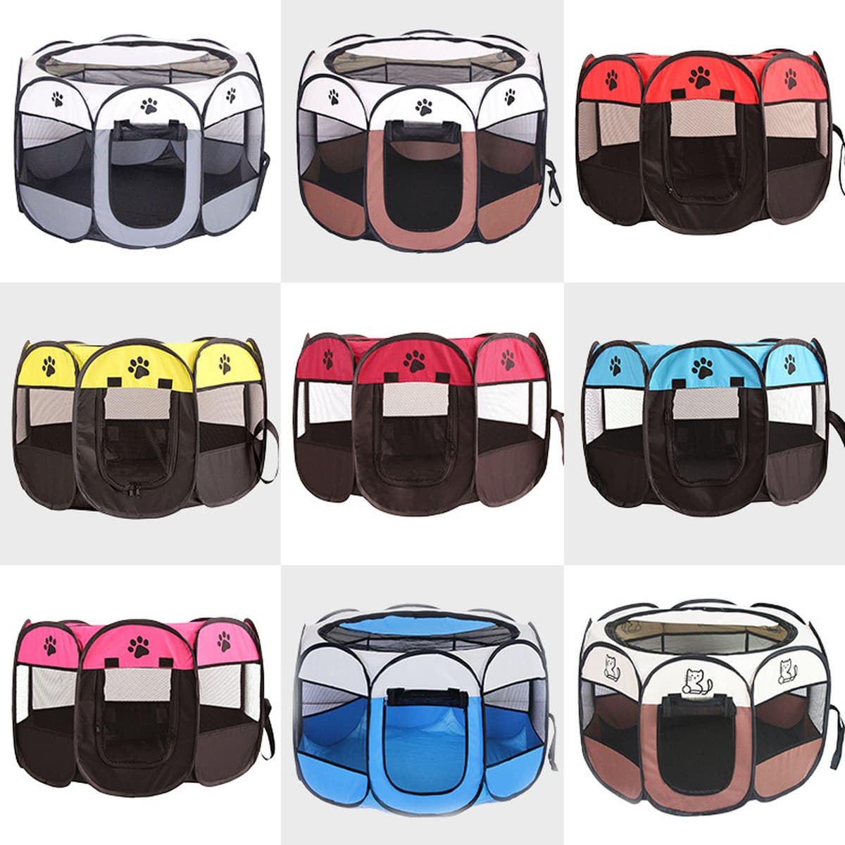 Складной, устойчивый к царапинам, изолированный большой вольер для кошек, кошачий домик, клетка для кошек, восьмиугольная...