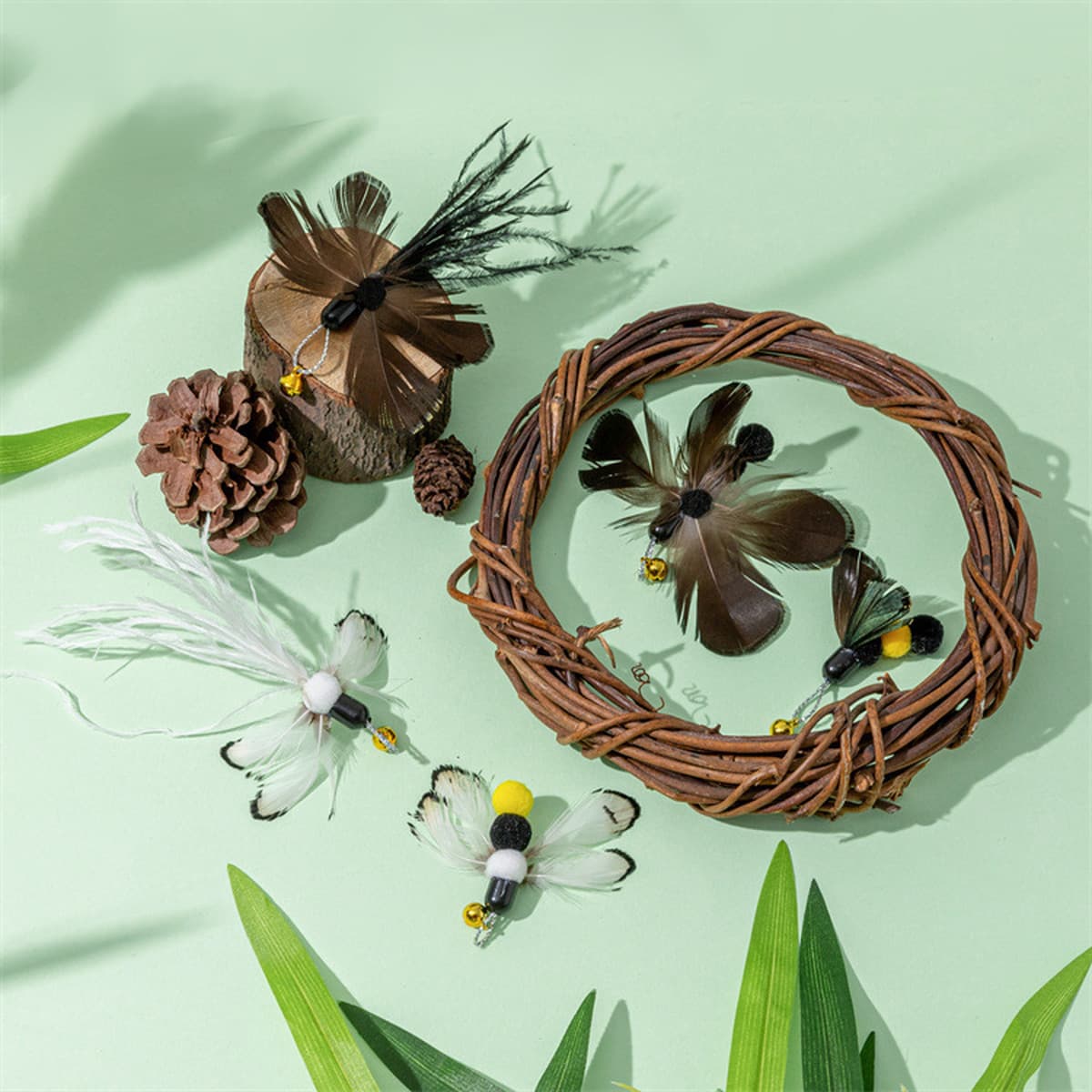 Новая кошачья палка имитация насекомого Замена головы маленькое летающее насекомое кошачья палка зоотовары производители...