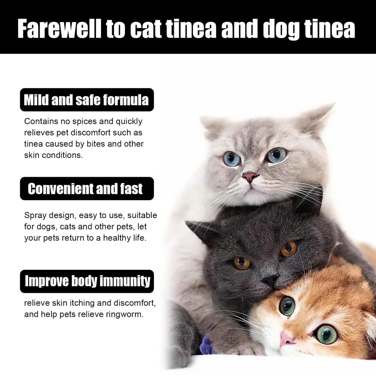 YEGEBONG кошачий стригущий лишай спрей кошачий мох Уход за кожей Домашние животные Кошки удалили клещей Внешний...