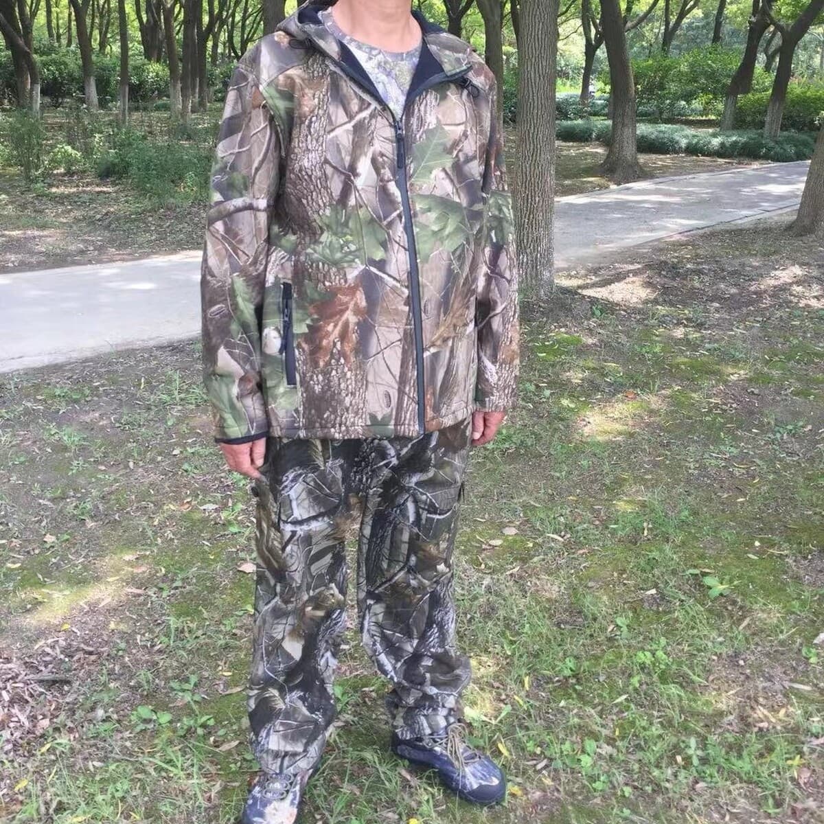 Куртка-софтшелл для охоты с бионическим камуфляжем, ветровка для активного отдыха, мужская хлопковая куртка для...