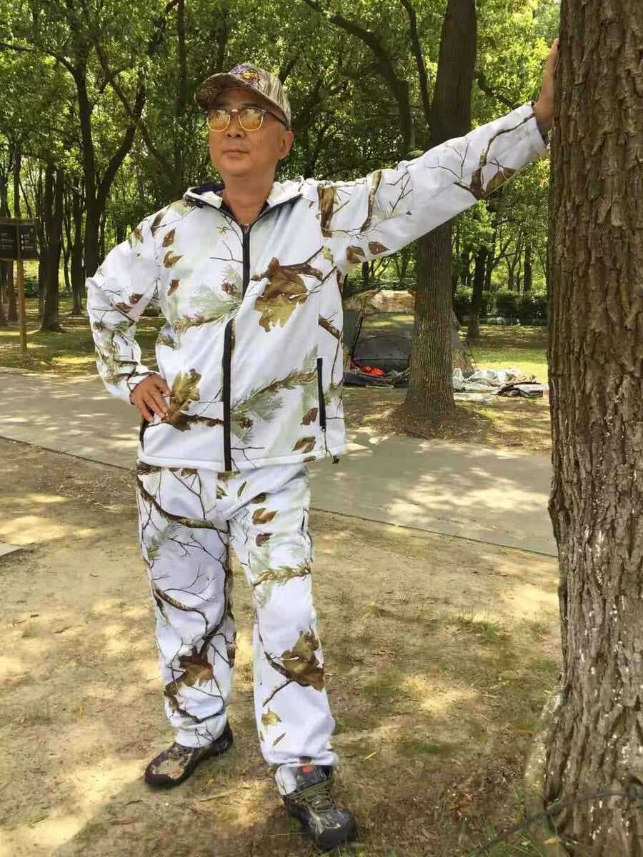 Куртка-софтшелл для охоты с бионическим камуфляжем, ветровка для активного отдыха, мужская хлопковая куртка для...