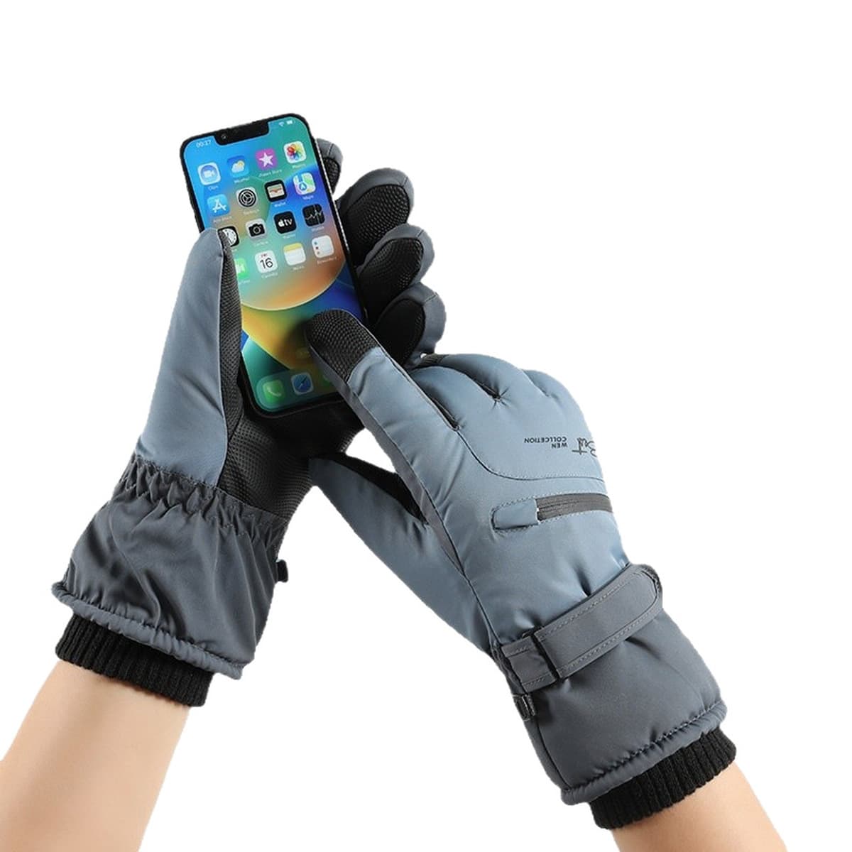 Зимний мужской женский теплый сенсорный экран, ветер, снег, брызги воды, бархат, толстый хлопок, езда, электромобили, лыжные...