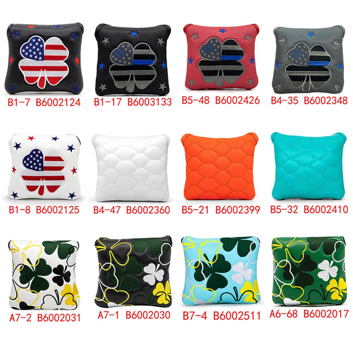 Оптовые чехлы для клюшек для гольфа в наличии, защитные чехлы для головок клюшек, квадратные чехлы для паттеров, чехлы для...