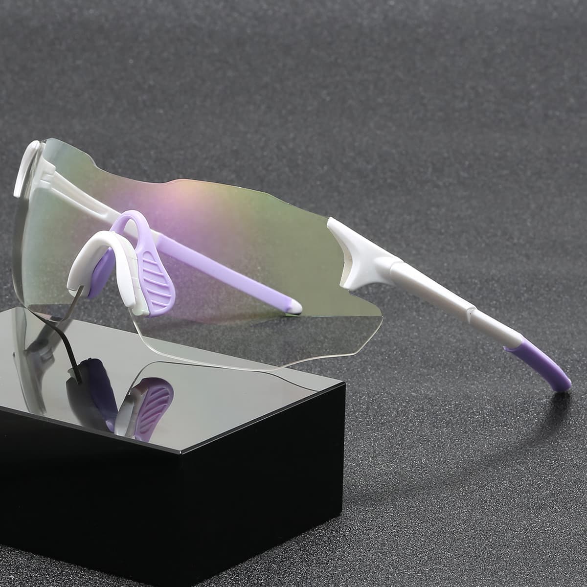 Белая рамка светочувствительный обесцвечивание велосипедные очки день и ночь универсальные наружные велосипедные очки...