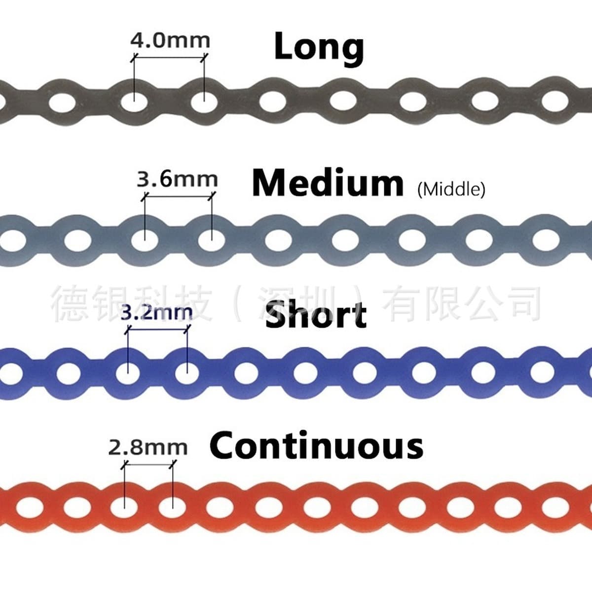 Стоматологическая двухцветная резиновая цепочка, ортодонтическая цепочка, кольцо для коррекции зубов, цепочка для...