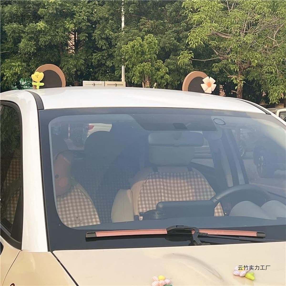 Украшение крыши автомобиля, милое мультяшное украшение наружной части автомобиля с медвежьими ушками, персонализированное...