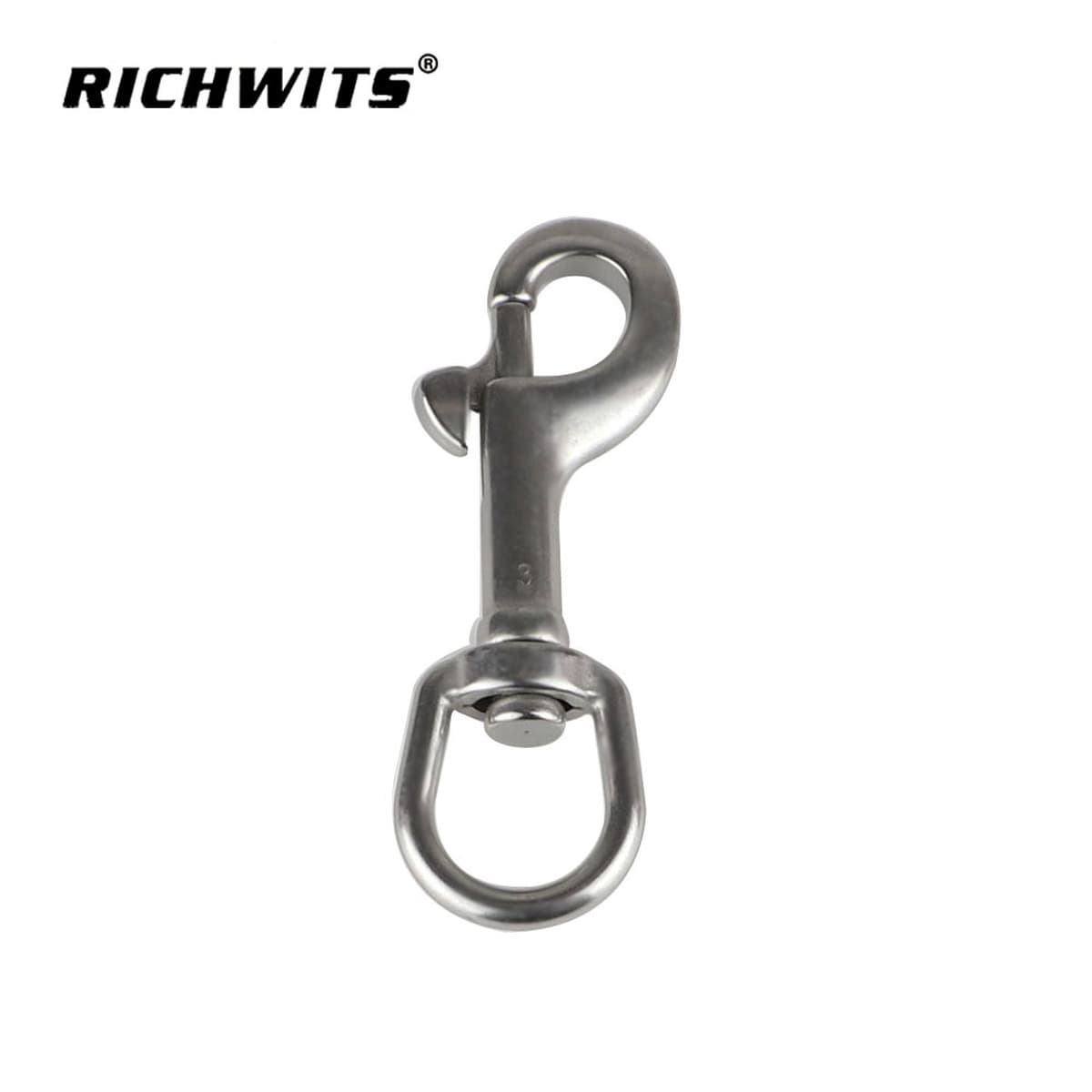 Крюк-карабин RICHWITS из нержавеющей стали 316, овальный, одинарный, для морских якорей, пружинный, для дайвинга, для...