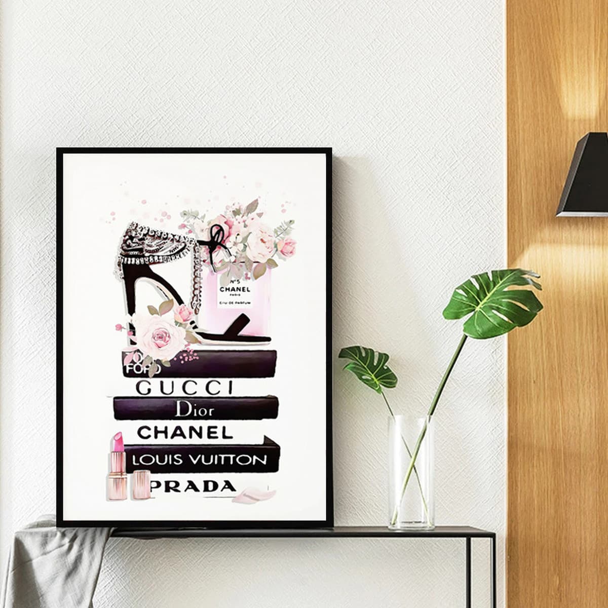 Внешняя торговля модное искусство картина флакон духов печать плакат цветок спальня книга обувь девушка украшение комнаты...