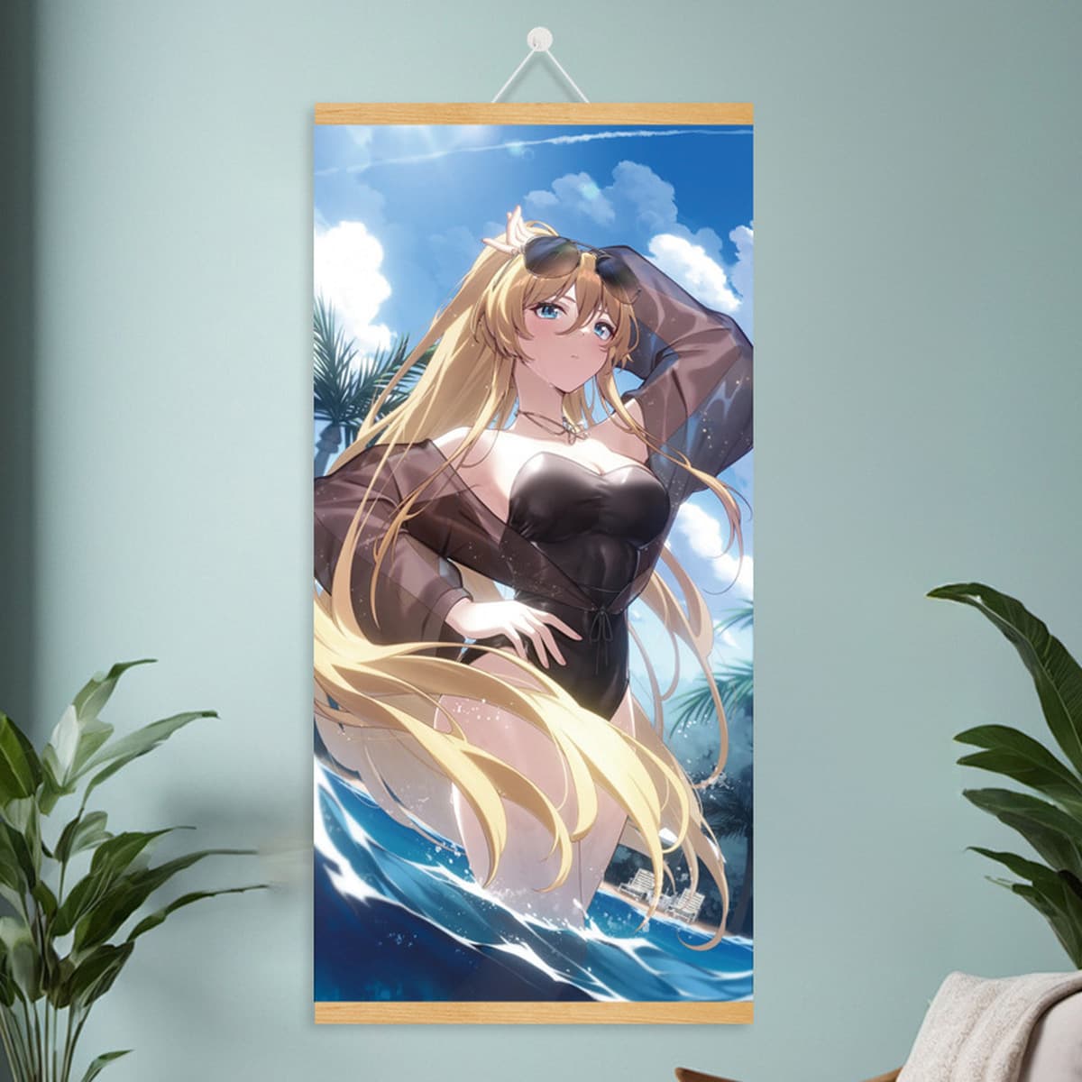 Мультяшный комикс, милый и симпатичный постер с девушкой, фабрика дропшипинга, рулонная картина из массива дерева, подвесная...