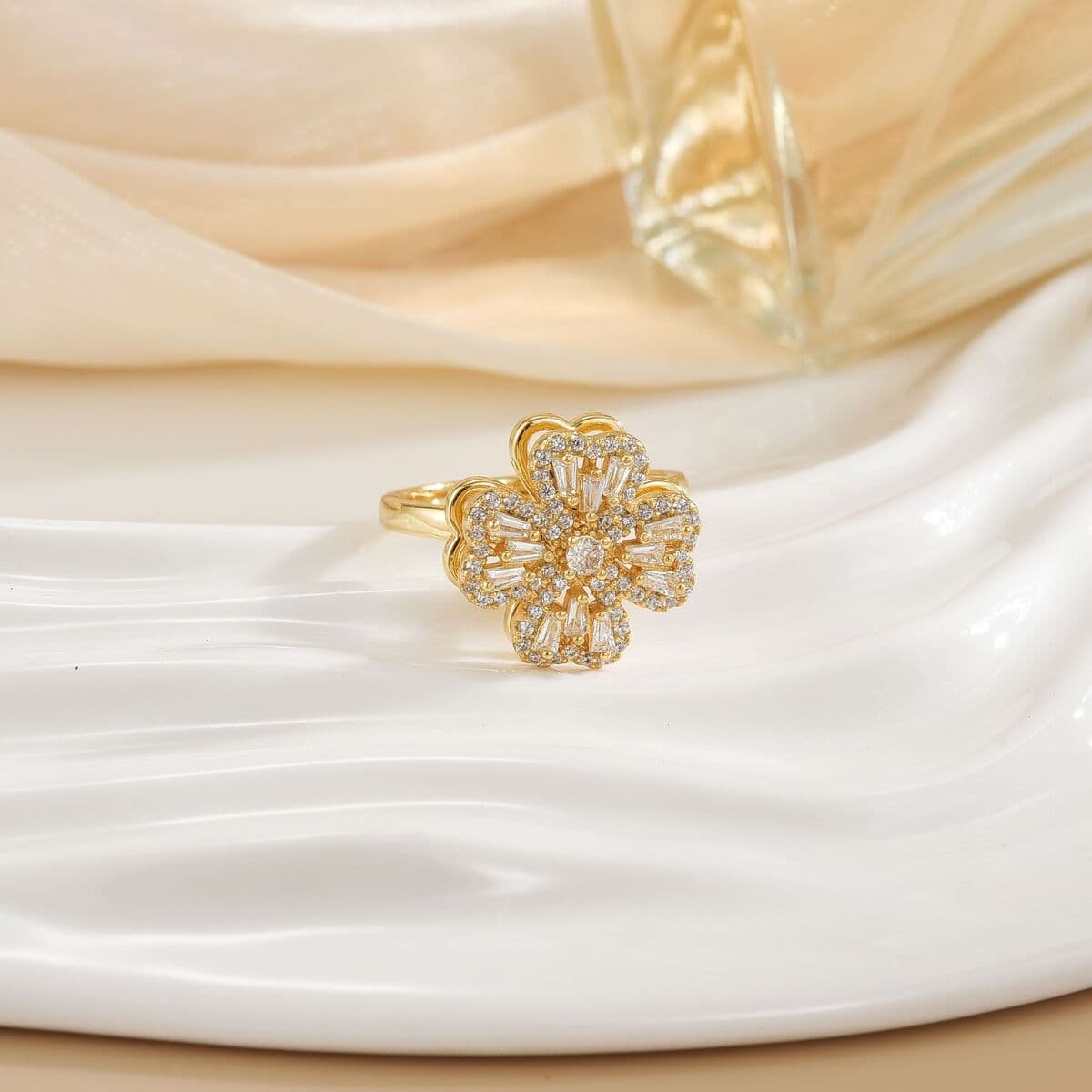 Вращающееся кольцо в европейском и американском стиле для женщин с микроинкрустацией цирконом, элегантное и изысканное,...