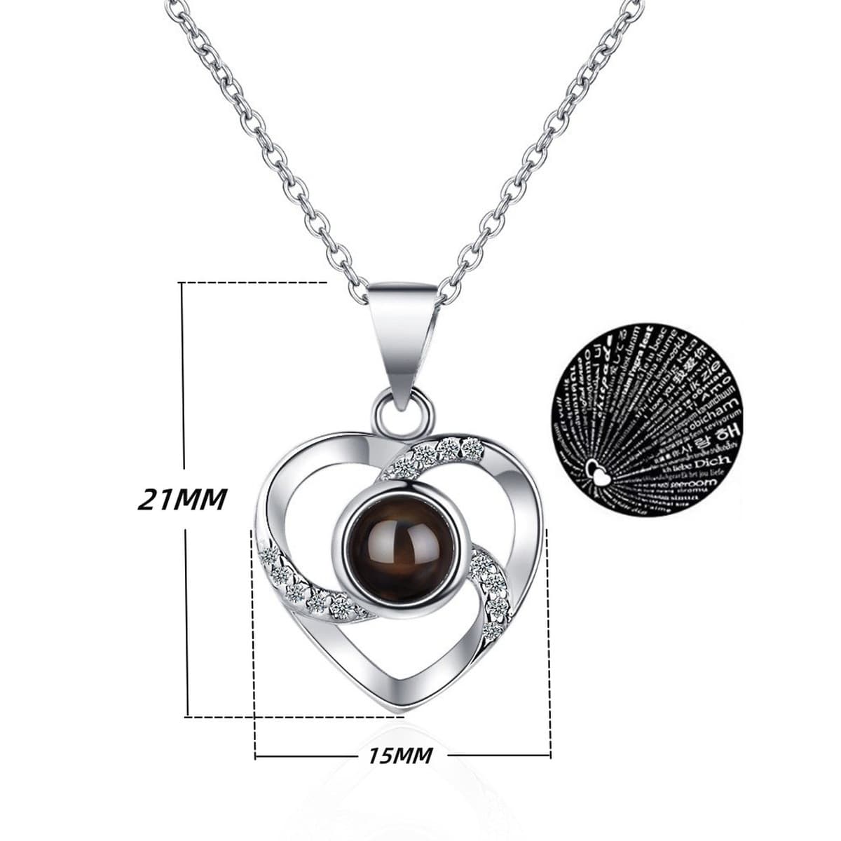 Трансграничные Горячие взрывы Амазонки на 100 языках Я люблю тебя проекционное ожерелье женское высокое чувство сердце кулон...