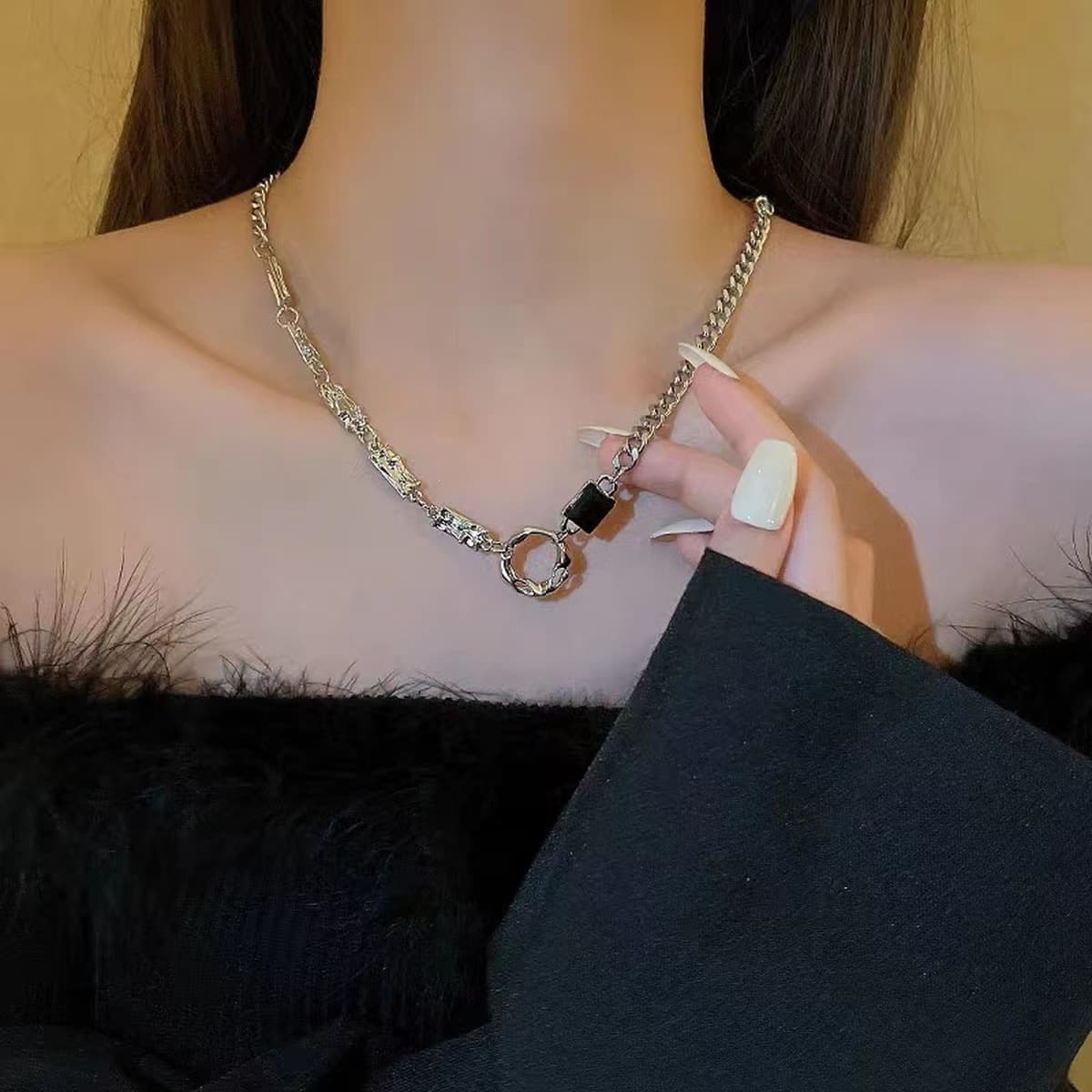 Индивидуальное изготовление ожерелий из титановой стали Дунгуань, высококачественные ювелирные изделия с покрытием 18К...