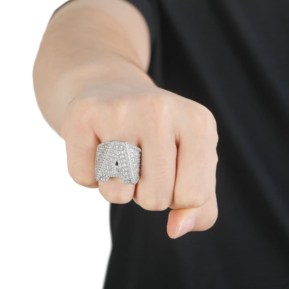 Мужское кольцо в стиле хип-хоп с креативными английскими буквами, высококачественное медное кольцо с инкрустацией цирконом в...