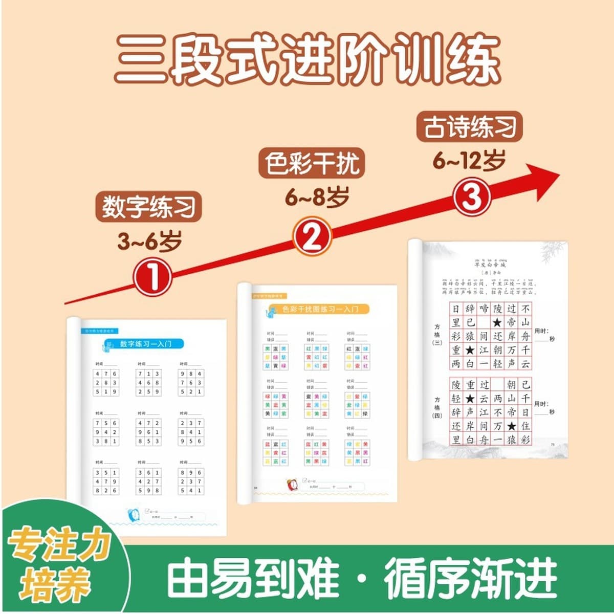 Учебная книга по концентрации детей Шульте Квадратная игровая книга 3-12 лет повышает внимание