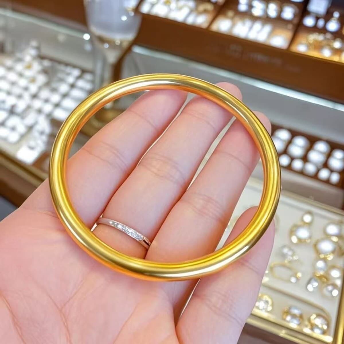 Золотые украшения, браслет традиционного исполнения, не выцветающий браслет из нефрита и золота, простое однотонное...